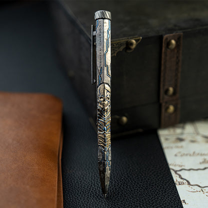 Nether Pillar: Hand Carved Titanium CNC Machined EDC Pen【Limited 30 Pcs】