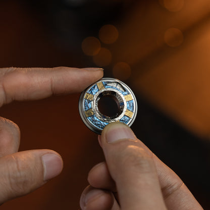 Blue Steel : Titanium Hand Carved Measure Ring 2.0 【Limited 10 Pcs】