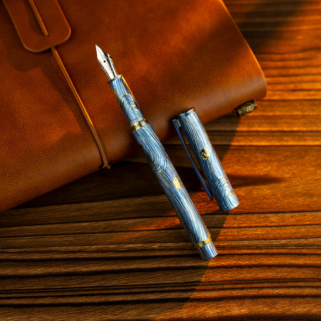 Hand-Carved Titanium Fountain Pen