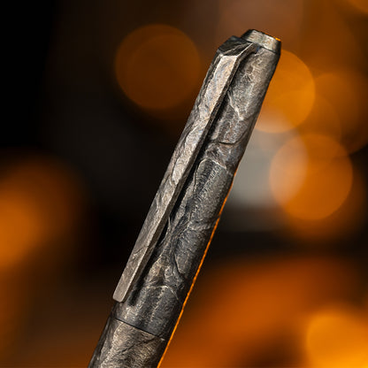 Stone-Sculpted Titanium Tactical Ballpoint Pen