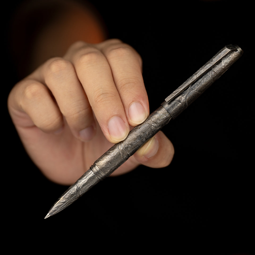 Stone-Sculpted Titanium Tactical Ballpoint Pen