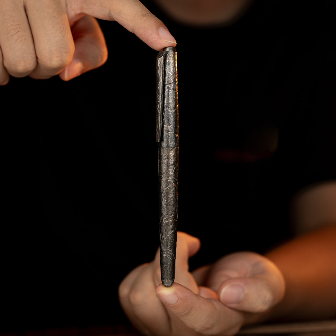 Stone-Sculpted Titanium Tactical Ballpoint Pen