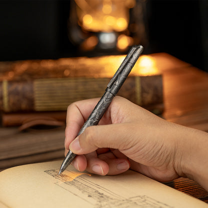 Stone-Sculpted Titanium Tactical Ballpoint Pen