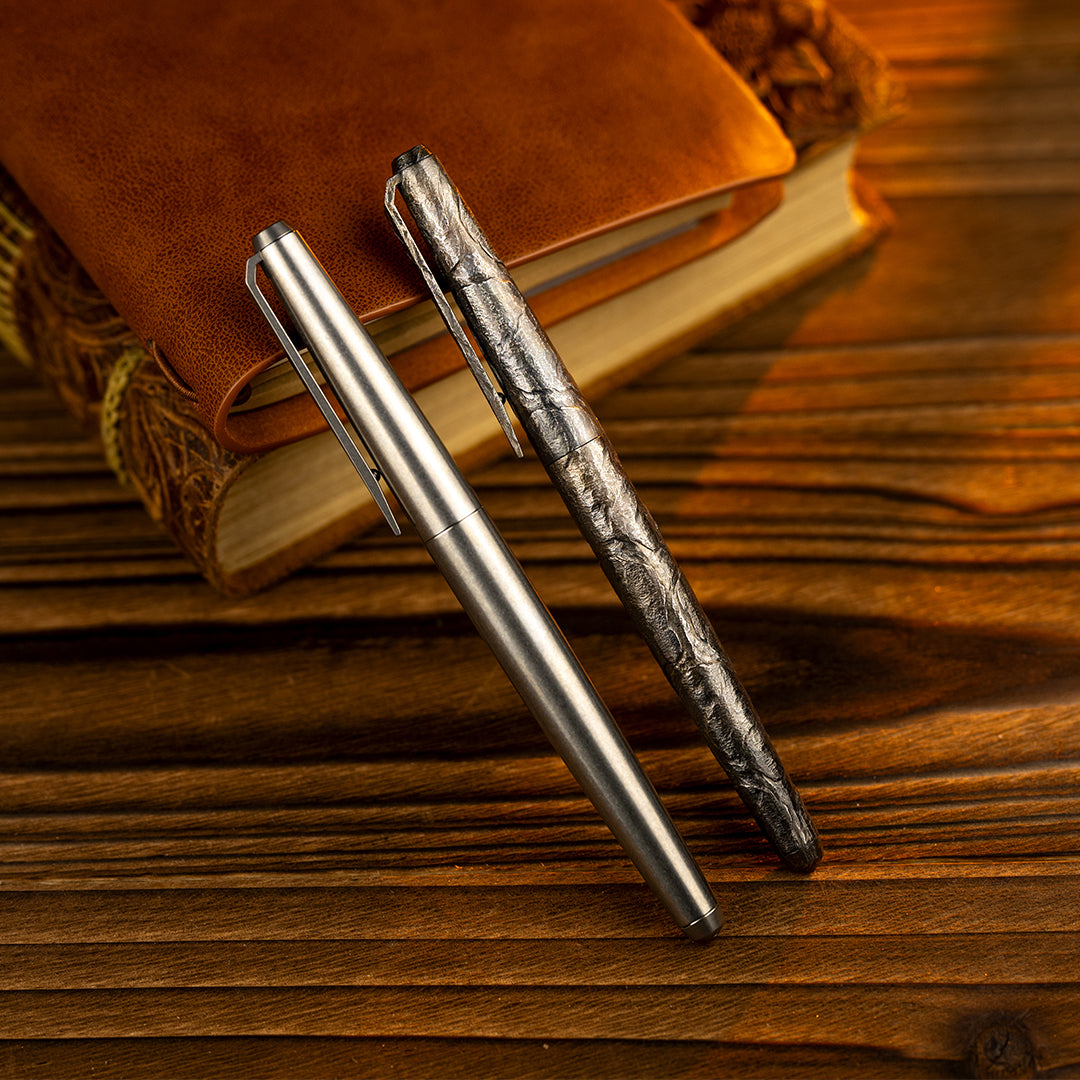 Stone-Sculpted Titanium Tactical Ballpoint Pen