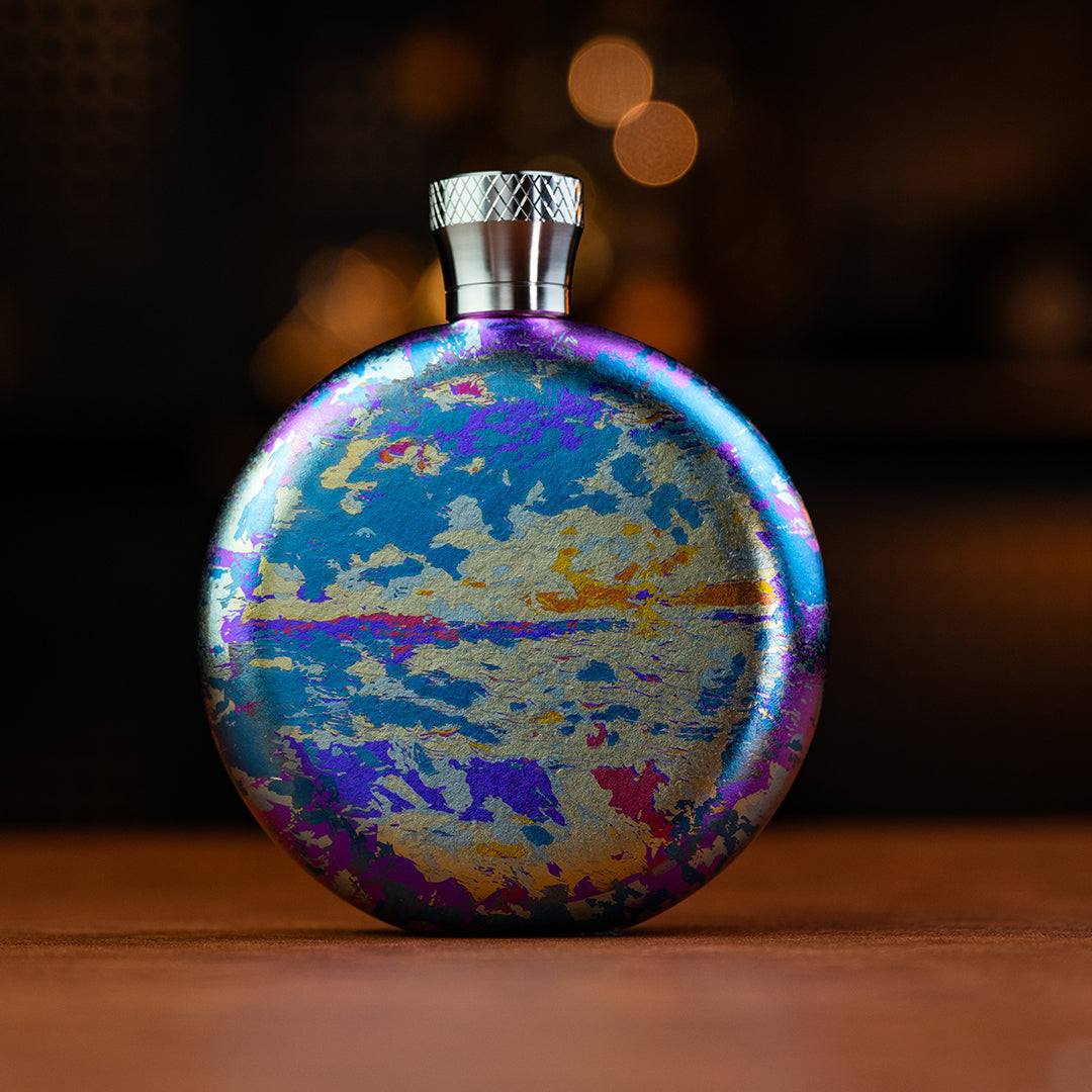 World Premiere Colored Titanium Hip Flask Bottle - B-Grade Collection
