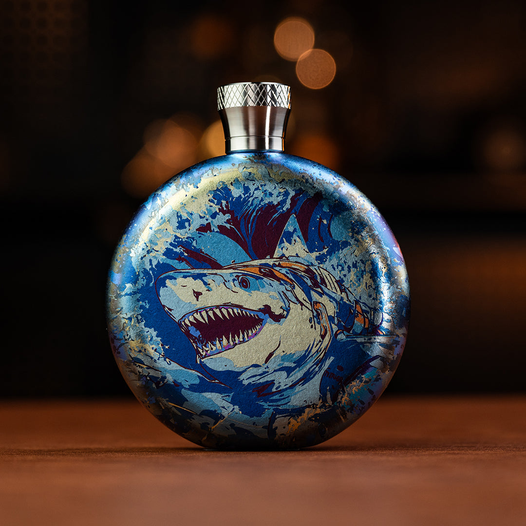 World Premiere Colored Titanium Hip Flask Bottle - B-Grade Collection