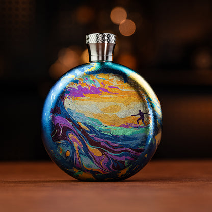 World Premiere Colored Titanium Hip Flask Bottle - B-Grade Collection
