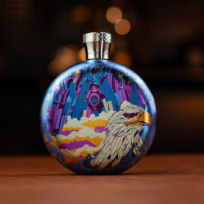 World Premiere Colored Titanium Hip Flask Bottle - B-Grade Collection