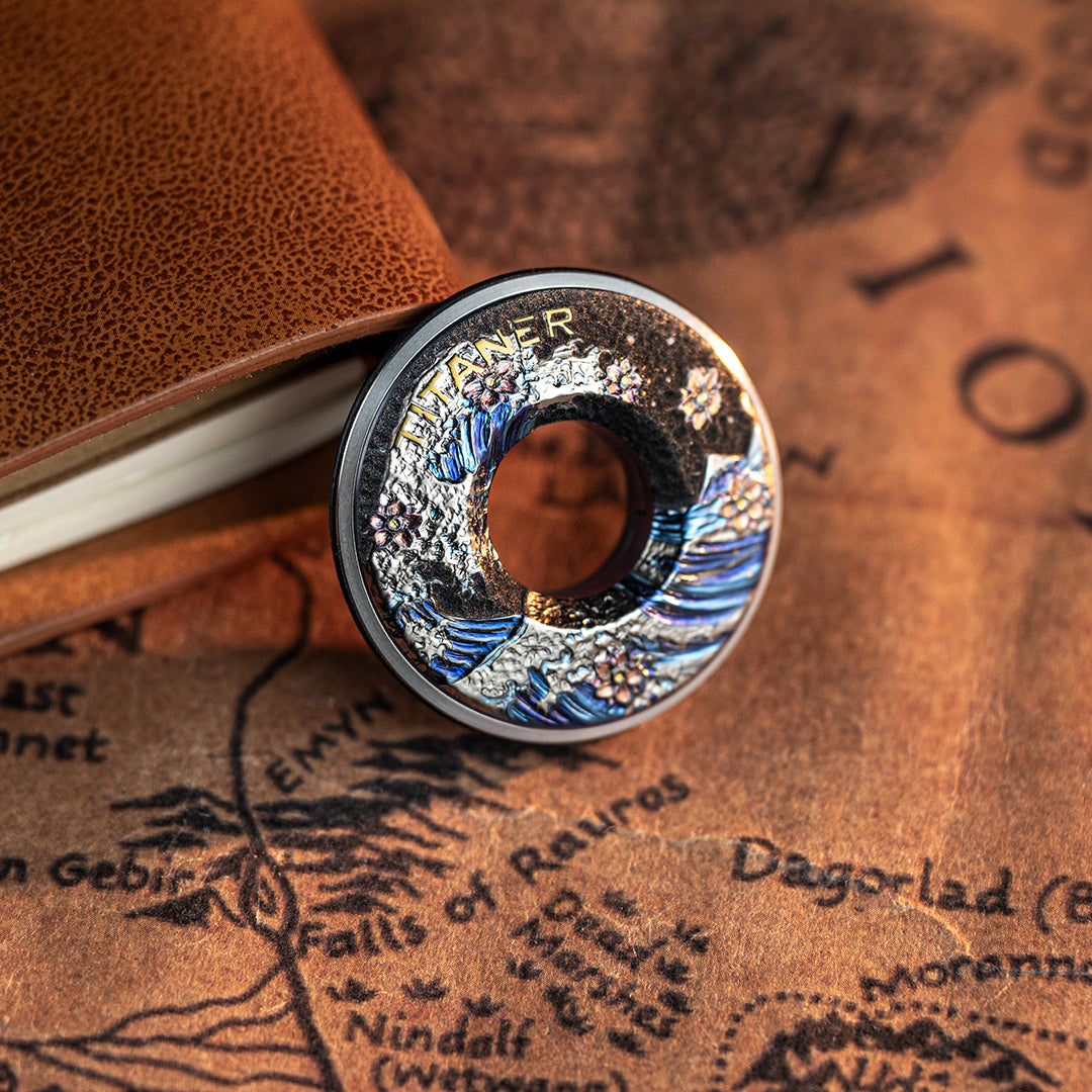 Ti-Blooms: Titanium Hand Curved Ukiyo Wave Measure Ring 2.0 【Limited 20 Pcs】