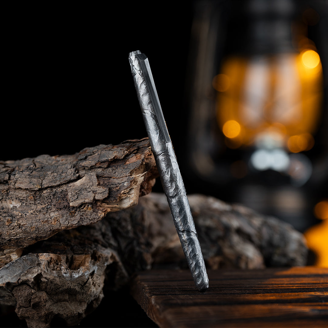 Hand-carved Titanium Tactical Ballpoint Pen