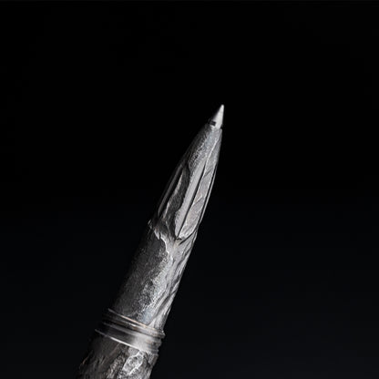 Hand-carved Titanium Tactical Ballpoint Pen