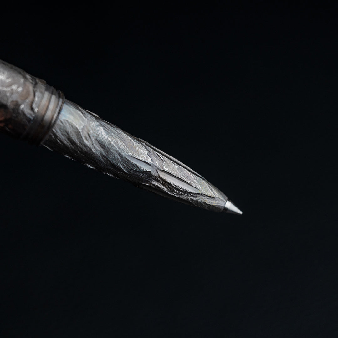 Hand-carved Titanium Tactical Ballpoint Pen