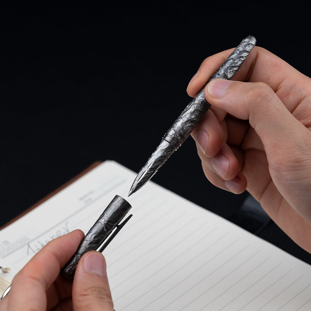 Stone-Sculpted Titanium Tactical Ballpoint Pen