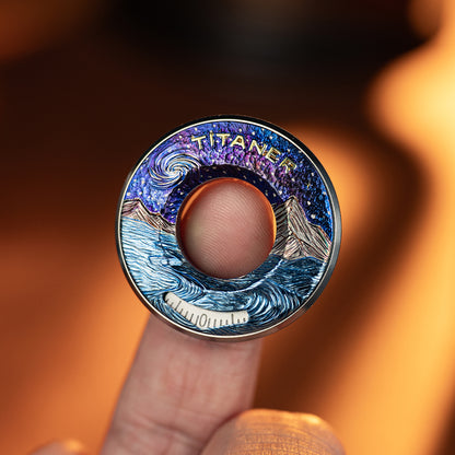 Celestial-Odyssey Titanium Curve Measure Ring