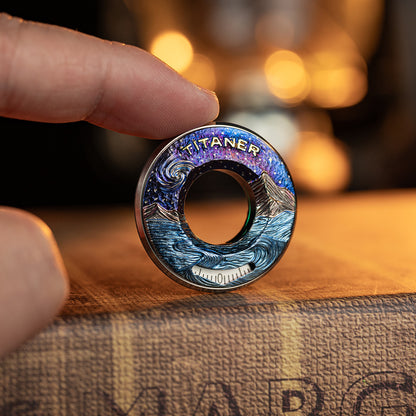 Celestial-Odyssey Titanium Curve Measure Ring