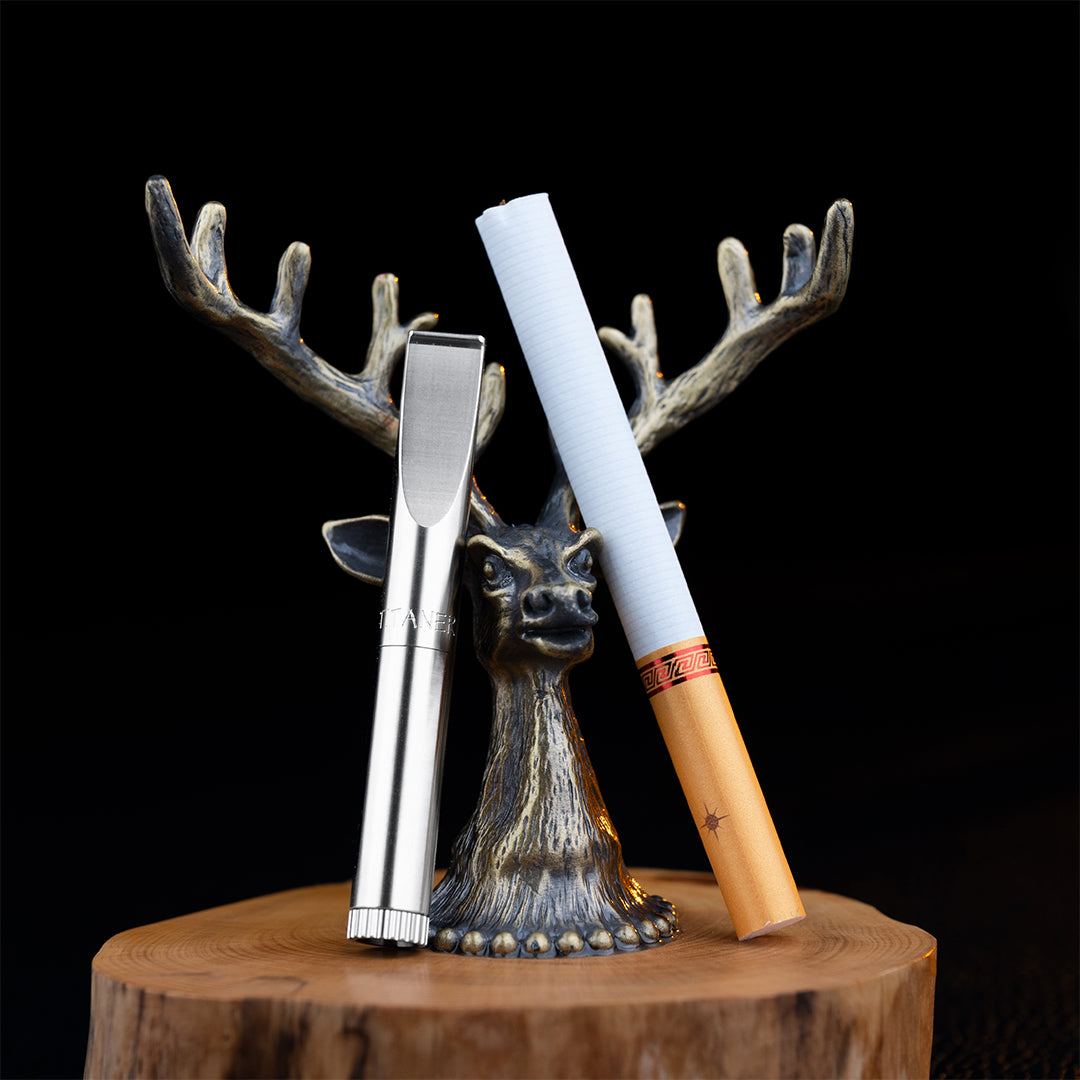 Soporte para filtro de cigarrillo de titanio