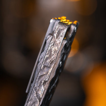 Stone-Sculpted Raven Titanium Utility Folding knife(Limited 30 pcs)
