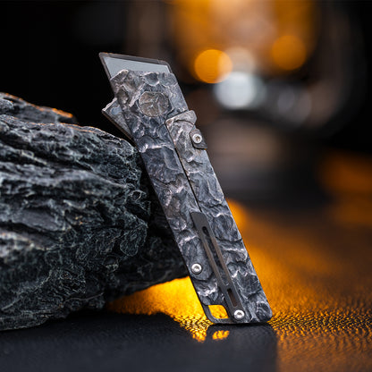 Stone-Sculpted Raven Titanium Utility Folding knife(Limited 30 pcs)