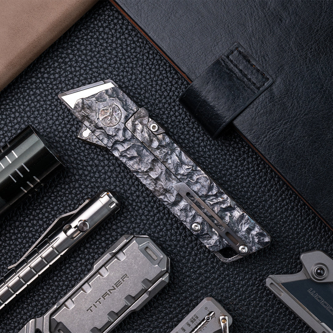 Stone-Sculpted Raven Titanium Utility Folding knife(Limited 30 pcs)