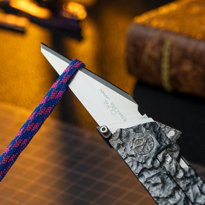 Stone-Sculpted Raven Titanium Utility Folding knife(Limited 30 pcs)