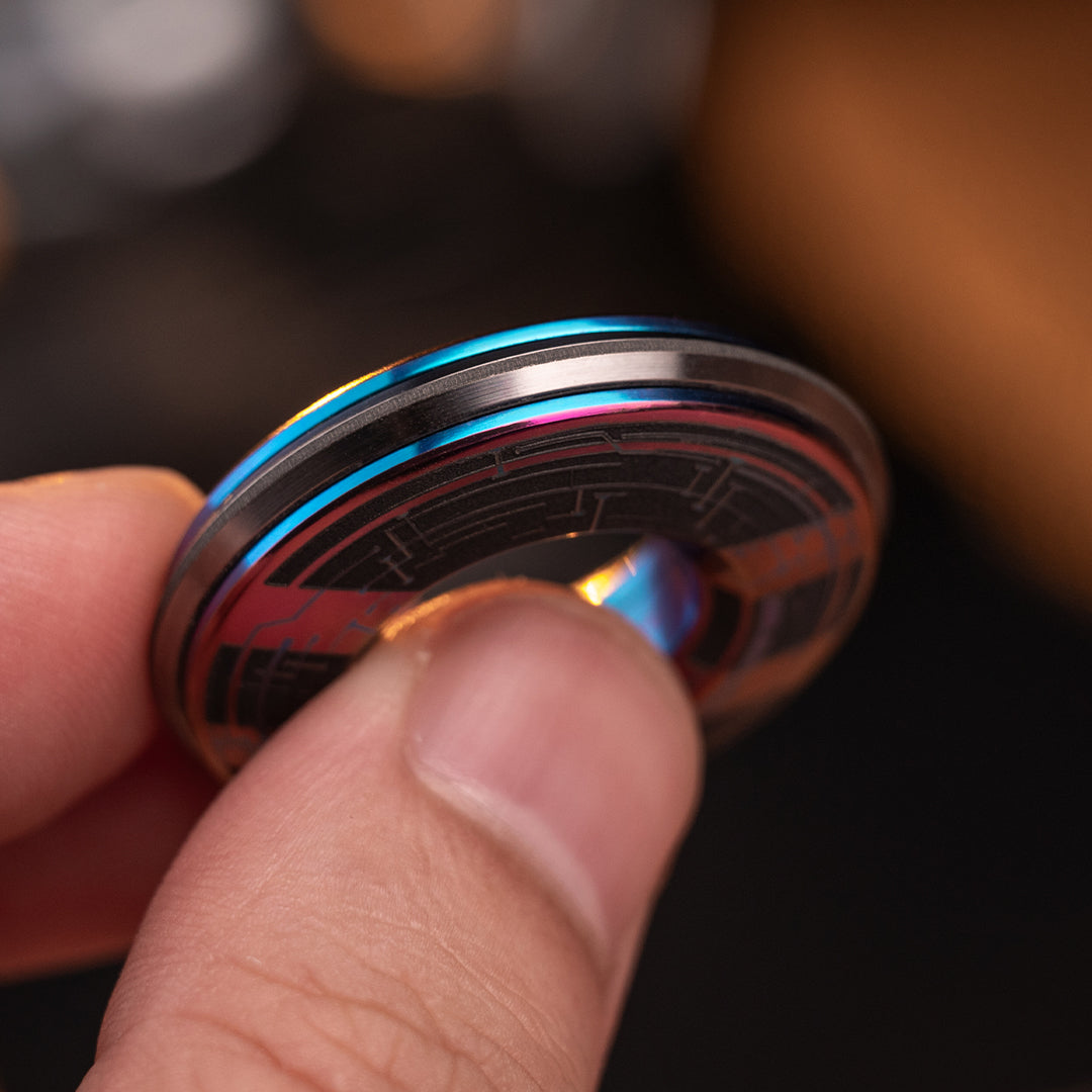 Cyber-Punk Titanium Curve Measure Ring