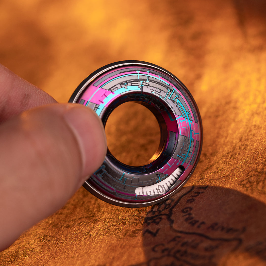 Cyber-Punk Titanium Curve Measure Ring