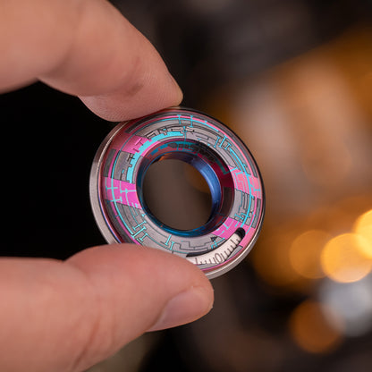 Cyber-Punk Titanium Curve Measure Ring