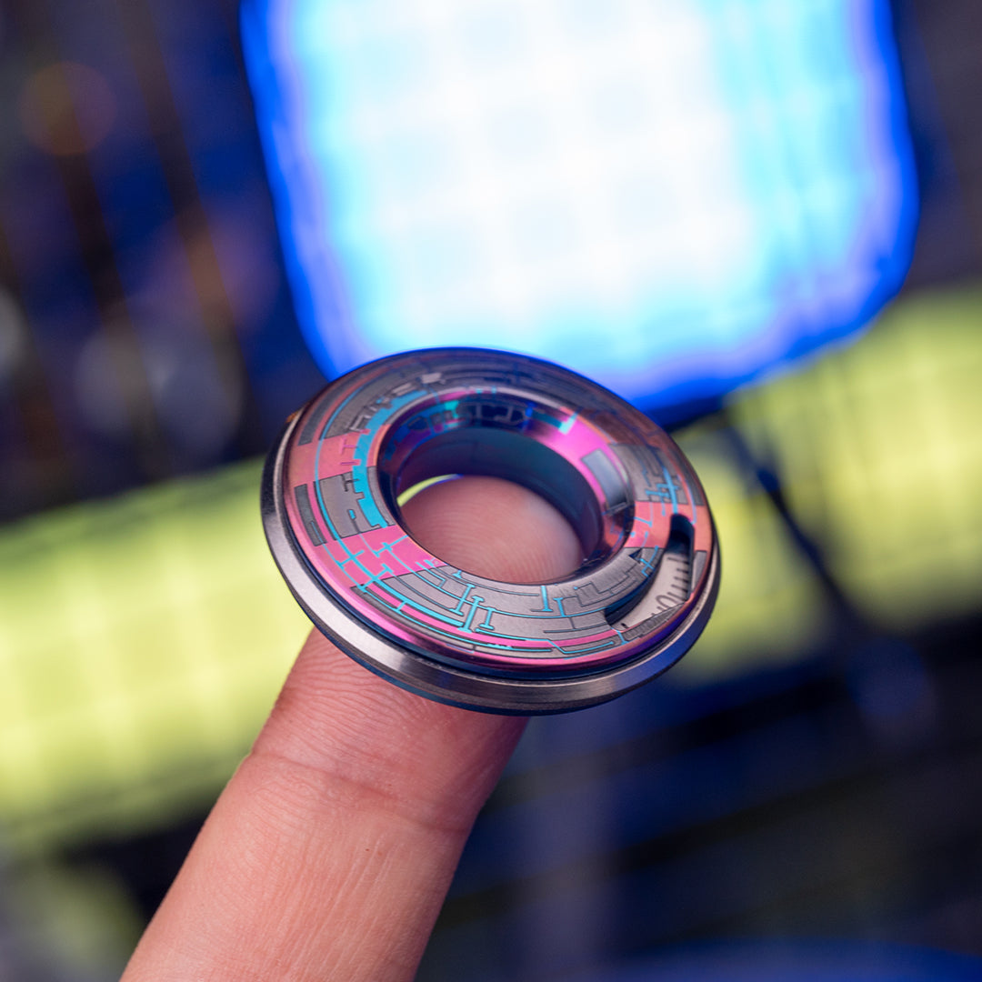 Cyber-Punk Titanium Curve Measure Ring