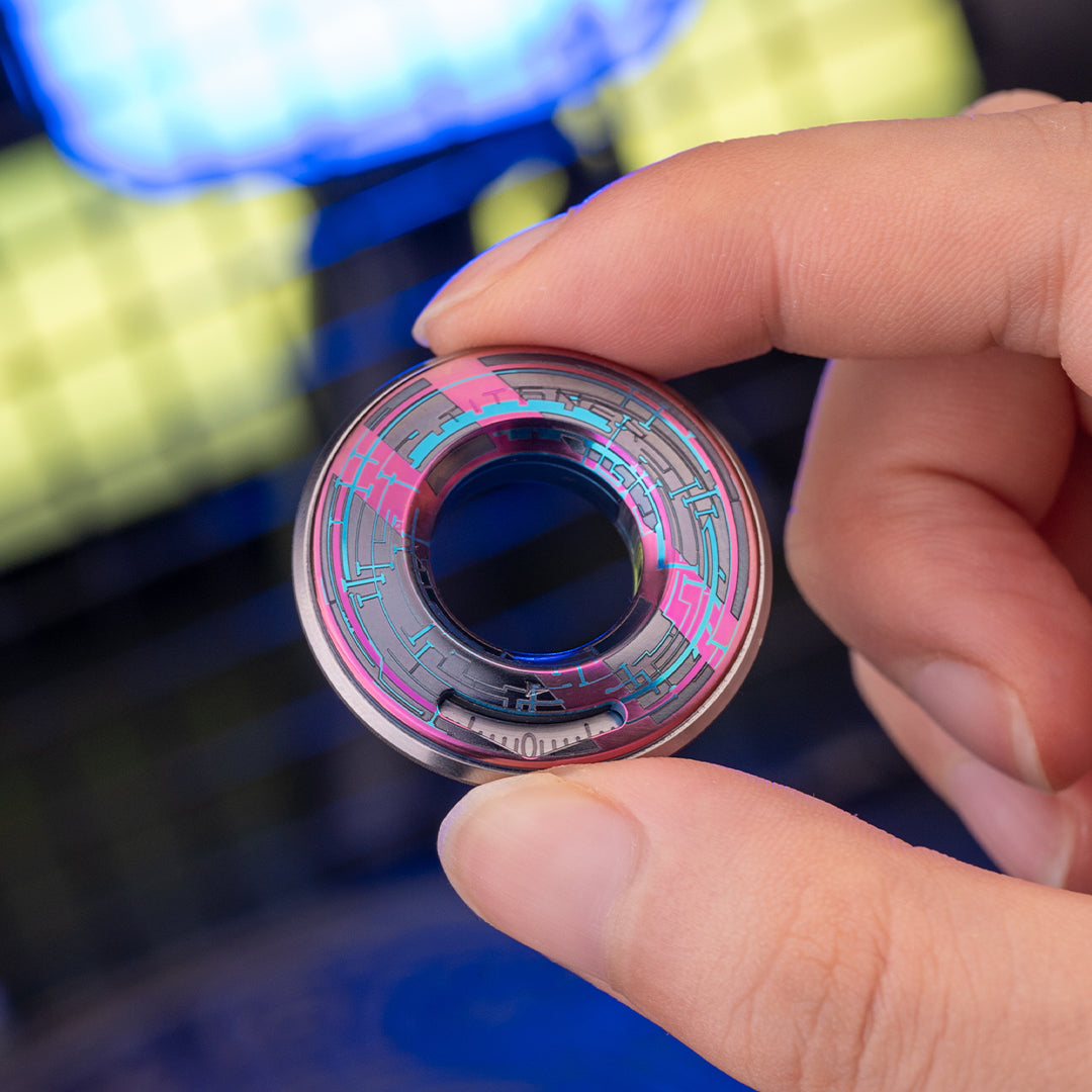 Cyber-Punk Titanium Curve Measure Ring