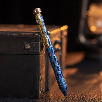 Camouflage Blue Titanium Tactical Bolt-Action Pen(Limited 50 pcs)