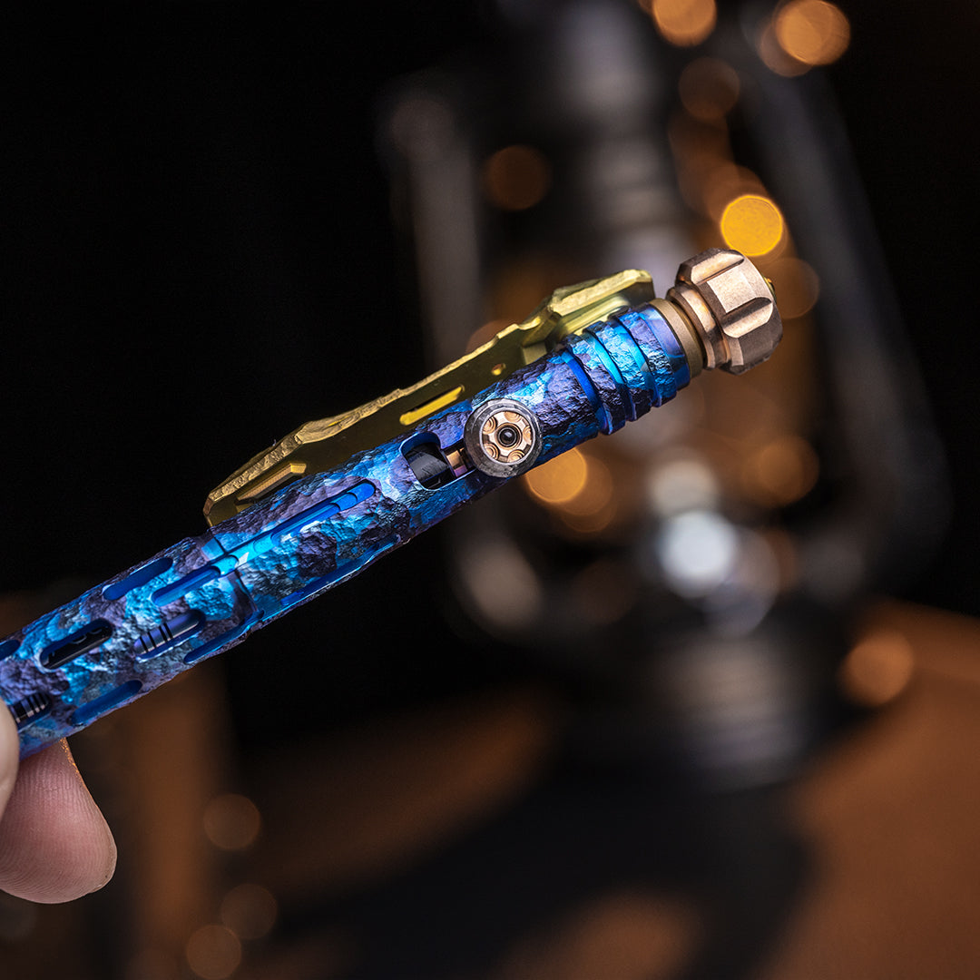 Camouflage Blue Titanium Tactical Bolt-Action Pen(Limited 50 pcs)