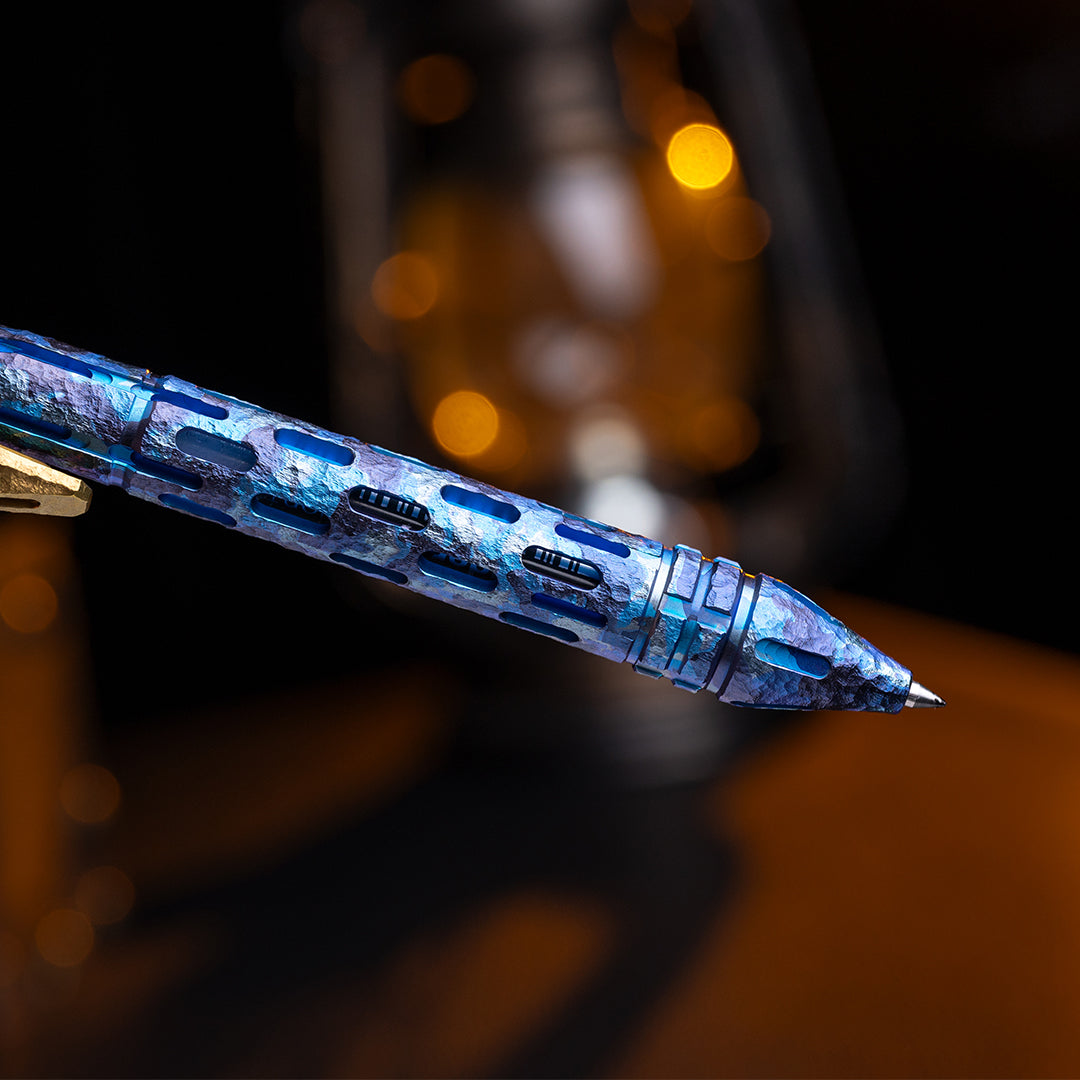Camouflage Blue Titanium Tactical Bolt-Action Pen(Limited 50 pcs)