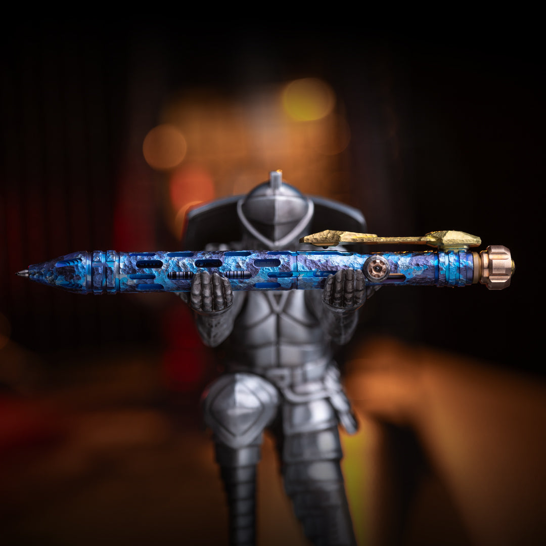 Camouflage Blue Titanium Tactical Bolt-Action Pen(Limited 50 pcs)