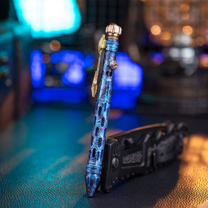 Camouflage Blue Titanium Tactical Bolt-Action Pen(Limited 50 pcs)