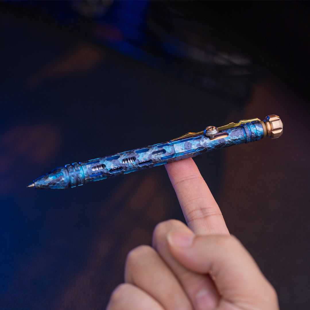 Camouflage Blue Titanium Tactical Bolt-Action Pen(Limited 50 pcs)