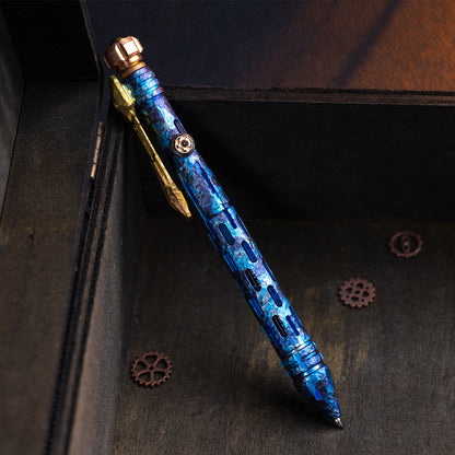Camouflage Blue Titanium Tactical Bolt-Action Pen(Limited 50 pcs)