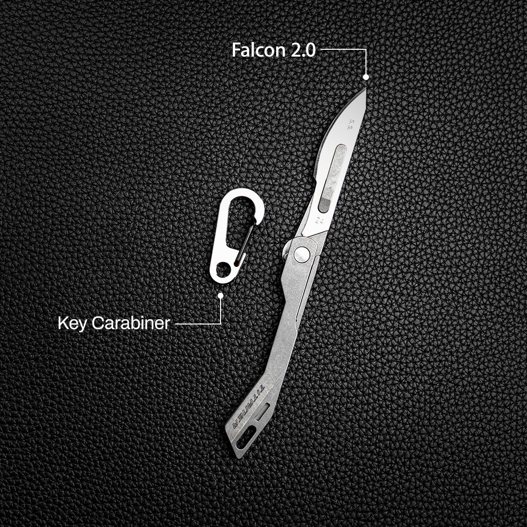 Falcon 2.0. Micro Cutter: Titanium Utility Mini Folding Cutter