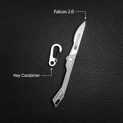 Falcon 2.0. Micro Cutter: Titanium Utility Mini Folding Cutter