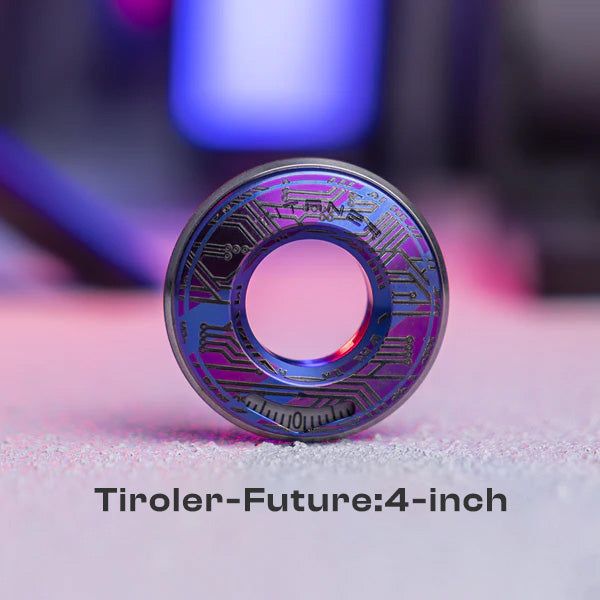 Anillo Medidor Curvo de Titanio Cyber-Circuit