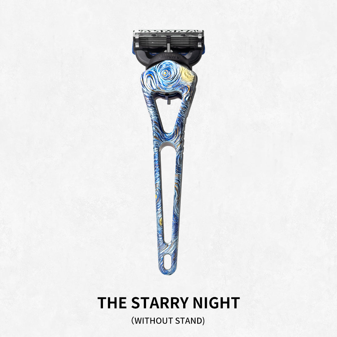 The Starry Night--Hand-carved Titanium 5-Layer Razor